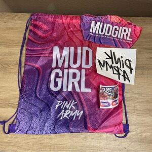 Mud Girl Run- Pink Army Drawstring Bag 2025 with headband,temp tat, & stickers